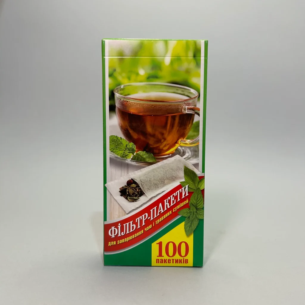Упаковка сто штук фільтр-пакетів для чаю